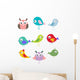 Set Different Cute Birds
