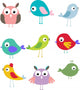 Set Different Cute Birds