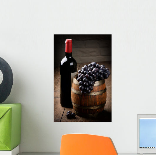 Bottle Red Wine Barrel