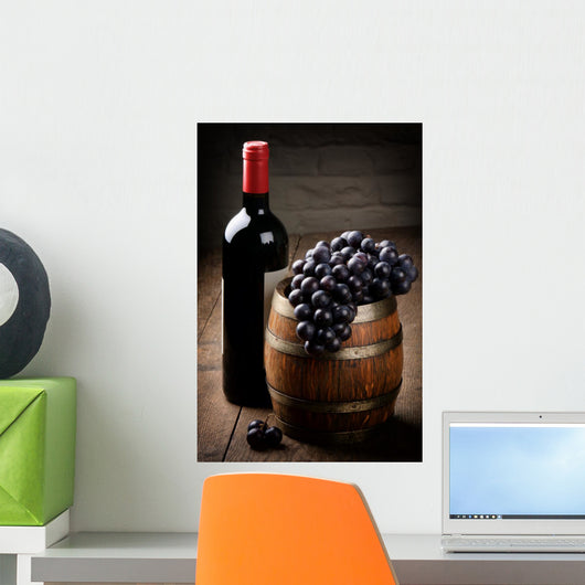 Bottle Red Wine Barrel
