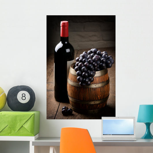 Bottle Red Wine Barrel