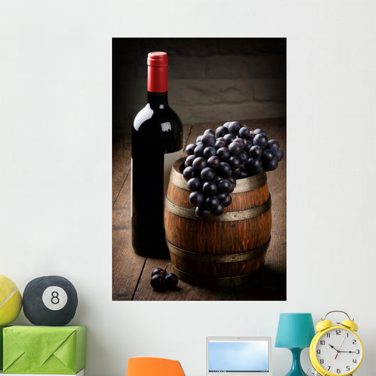 Bottle Red Wine Barrel