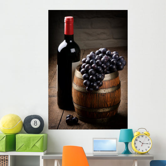 Bottle Red Wine Barrel