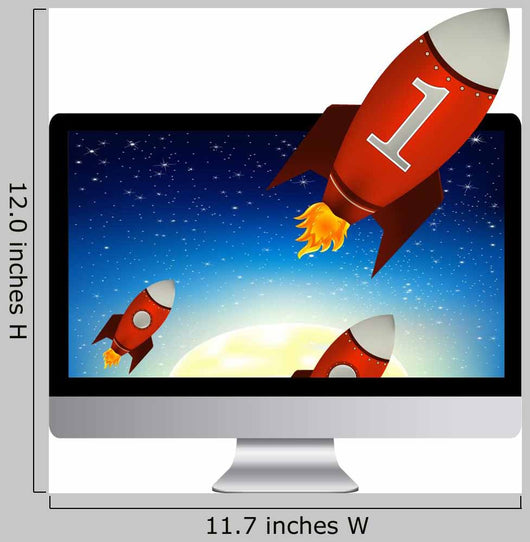 Computer with Red Rockets
