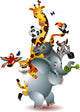 a variety of cute animals Wall Decal