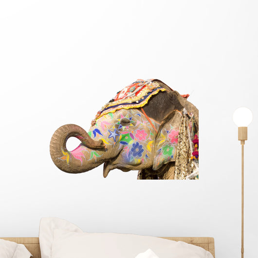 Colorful Elephant Holi Festival Wall Mural