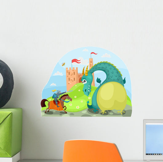 Dragon and Knight Wall Decal
