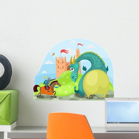 Dragon and Knight Wall Decal