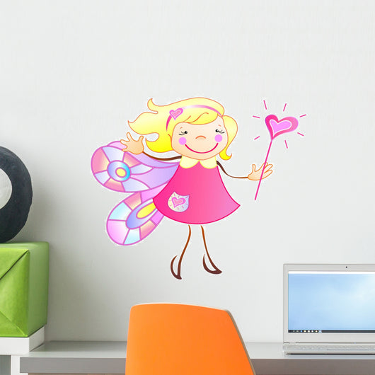 The Princess Has the Wings and Magic Wand Wall Decal