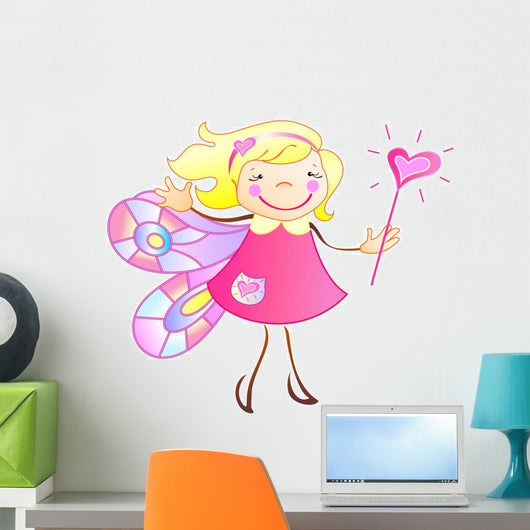 The Princess Has the Wings and Magic Wand Wall Decal