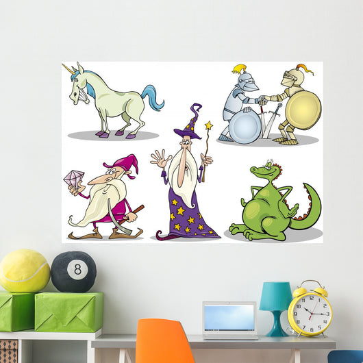 Cartoon Fantasy Characters Set Wall Decal