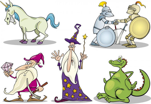 Cartoon Fantasy Characters Set Wall Decal