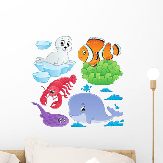 Sea fishes and animals collection 5 Wall Decal
