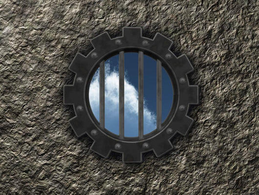 Gear Wheel Prison Window Wall Mural