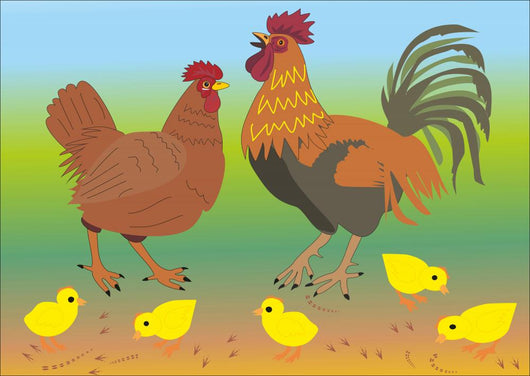 Hen and Cock with
