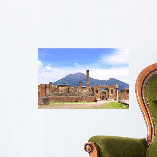 Ruins Pompeii and Volcano