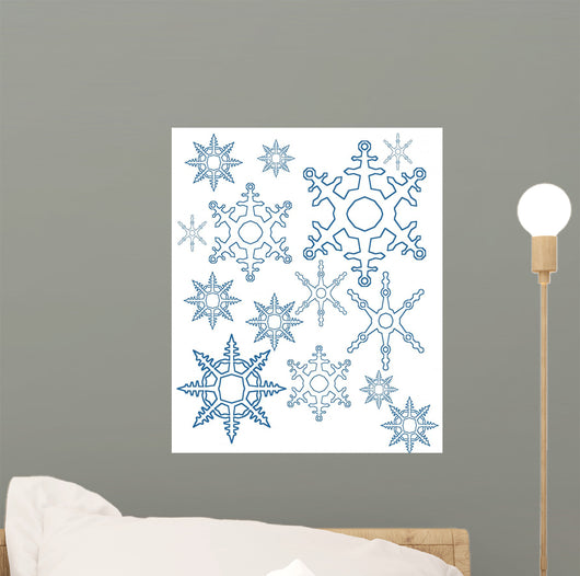 different snowflakes mix background Wall Mural
