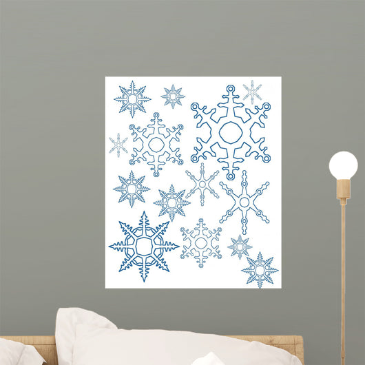 different snowflakes mix background Wall Mural