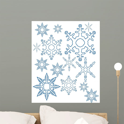 different snowflakes mix background Wall Mural