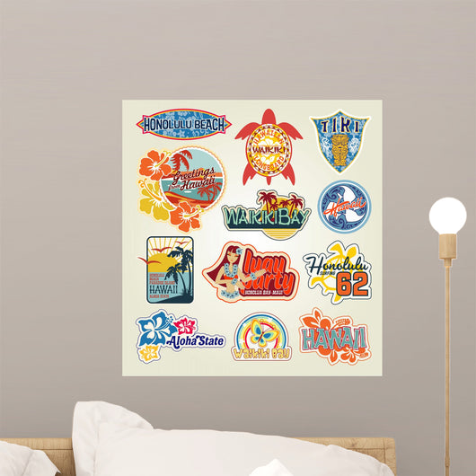 Hawaii Stickers collection Wall Decal