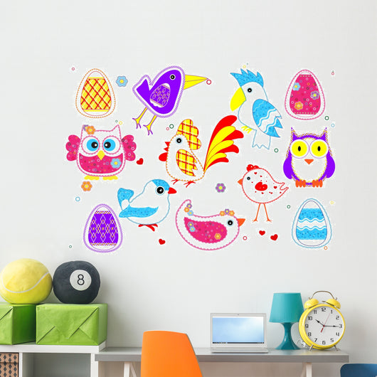 Set of Birds for Kids Wall Decal