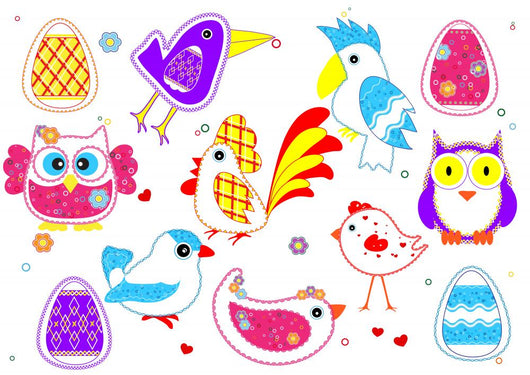 Set of Birds for Kids Wall Decal