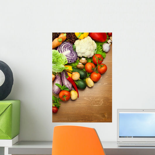 Fresh Organic Vegetables Wooden