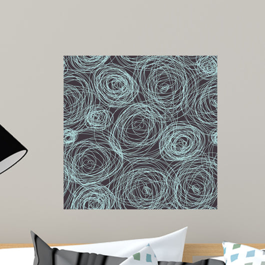 Seamless Abstract Line Spirals Pattern Wall Decal