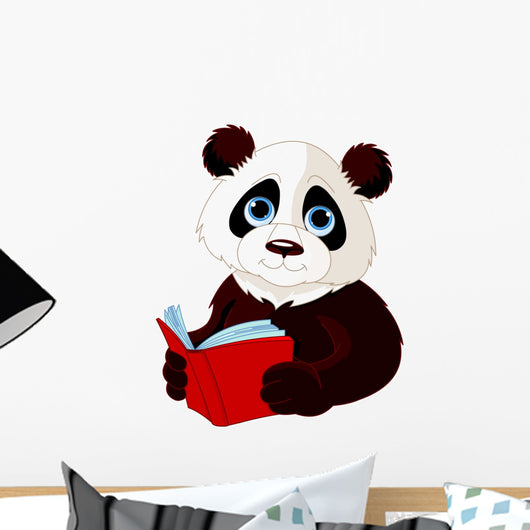 Panda reading a book Wall Decal