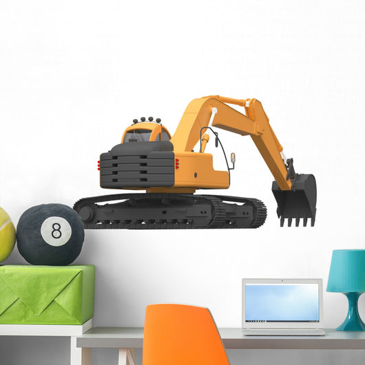 Excavator Illustration Wall Decal