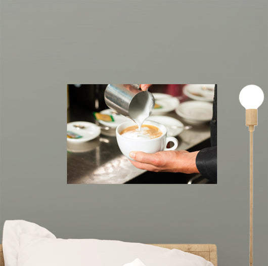 Barista Prepares Cappuccino His