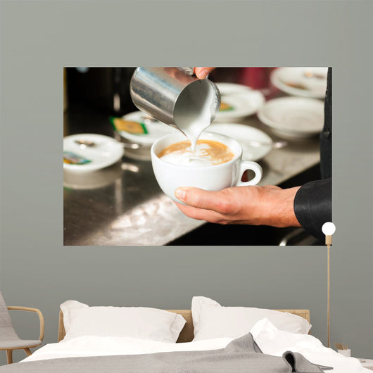 Barista Prepares Cappuccino His