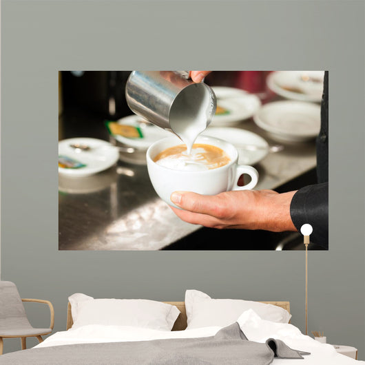 Barista Prepares Cappuccino His
