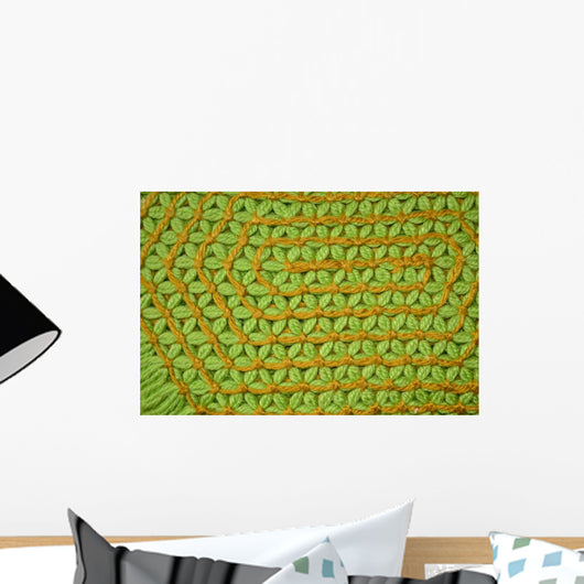 Green and Orange Loom Wall Mural