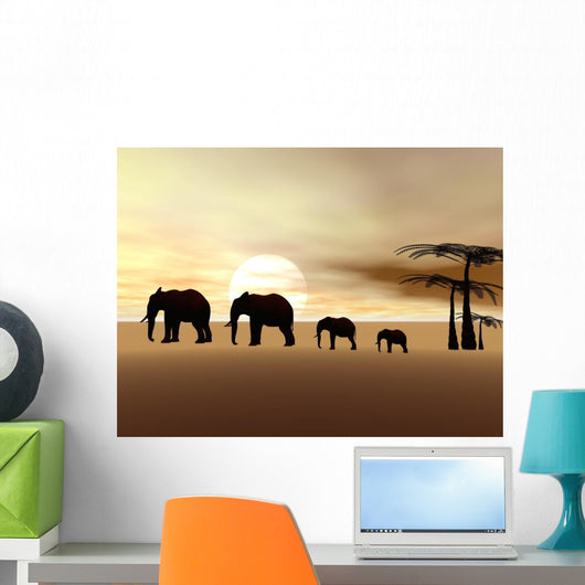 elephants Wall Mural