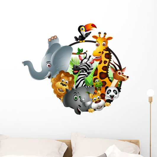 Funny wild African animal cartoon Wall Decal