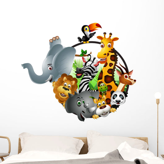 Funny wild African animal cartoon Wall Decal
