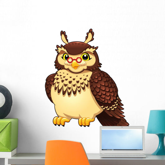 Funny owl. Cartoon and vector isolated character. Wall Decal