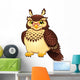 Funny owl. Cartoon and vector isolated character. Wall Decal
