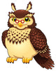 Funny owl. Cartoon and vector isolated character. Wall Decal