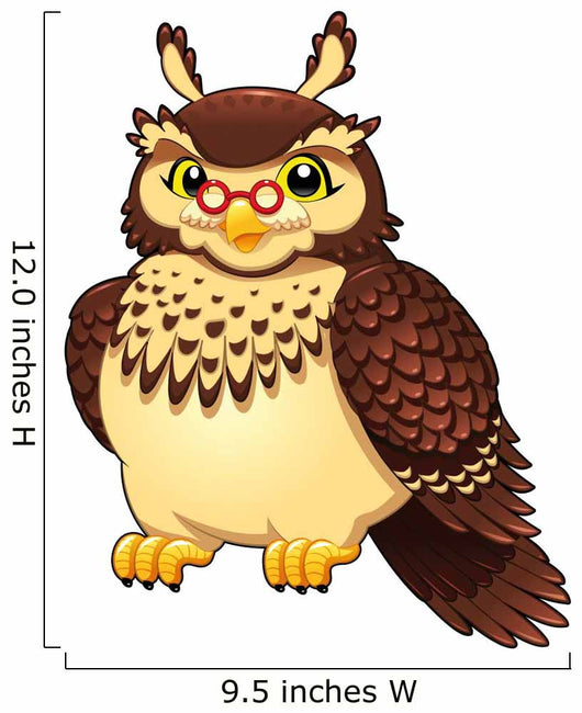 Funny owl. Cartoon and vector isolated character. Wall Decal