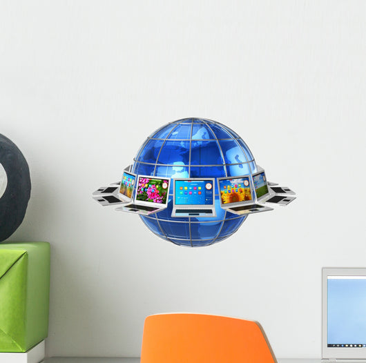 Global Computer Communication Concept Wall Decal