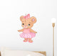 Cute Teddy Bear Ballerina Wall Decal