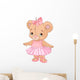 Cute Teddy Bear Ballerina Wall Decal