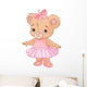Cute Teddy Bear Ballerina Wall Decal