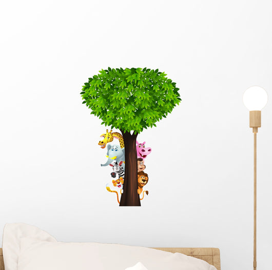 Funny safari animal cartoon Wall Decal