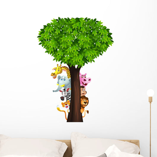 Funny safari animal cartoon Wall Decal