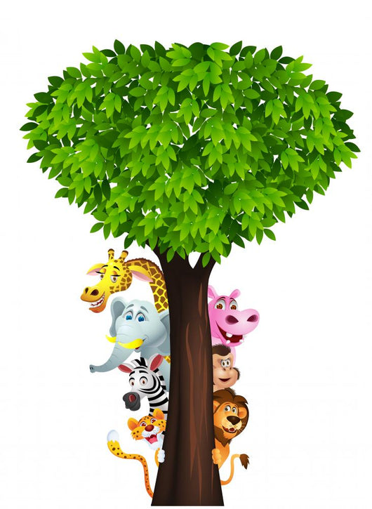 Funny safari animal cartoon Wall Decal