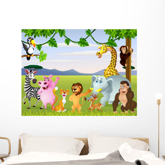 Funny Safari Animal Cartoon