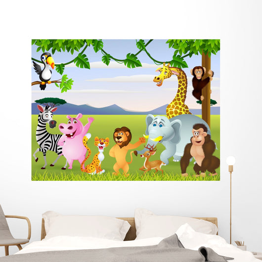 Funny Safari Animal Cartoon